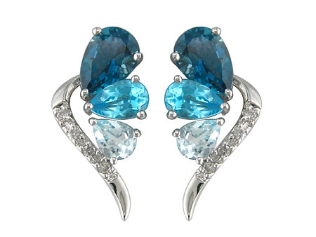 14KW Blue Topaz London Blue Topaz Sky Blue Topaz Dia-E07275