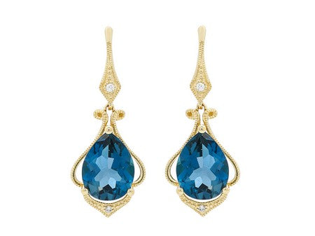 14KY London Blue Topaz Dia Dia-E08292