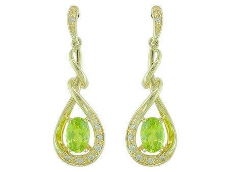 14KY Peridot Dia Dia-E09075