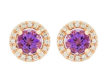 14KY Green Amethyst Dia Dia-E09321