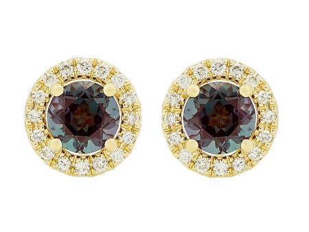 14KY Green Amethyst Dia Dia-E09321