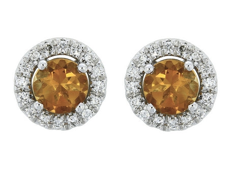 14KY Green Amethyst Dia Dia-E09321