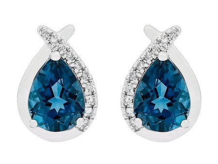 14KW London Blue Topaz Dia Dia-E10145