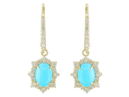 14KY Turquoise Dia Dia-E10377