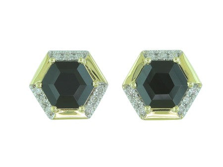 14KY+W Black Agate Dia Dia-E10744