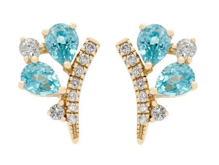 14KY Blue Zircon Dia Dia-E11170