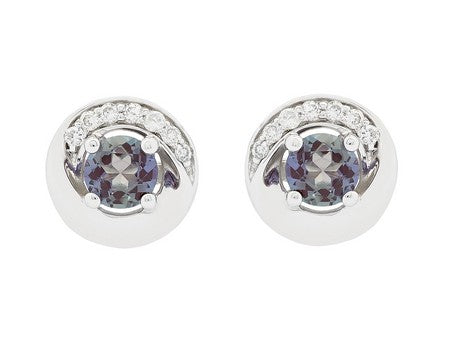 14KW Created Alexandrite Dia Dia-EE1215