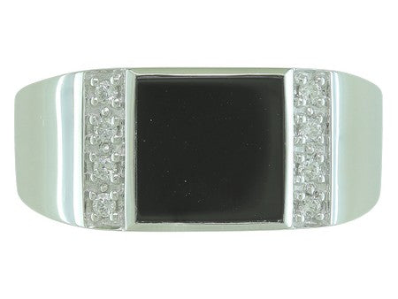 14KY Black Agate Dia Dia-G01796