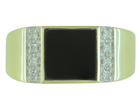 14KY Black Agate Dia Dia-G01796