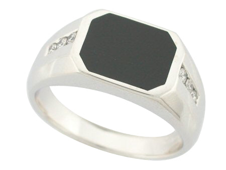 14KY Black Agate Dia Dia-G01808