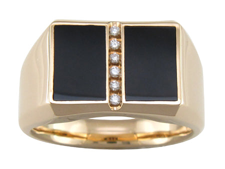14KY Black Agate Dia Dia-G02393