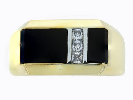 10KY+W Black Agate Dia Dia-G02403