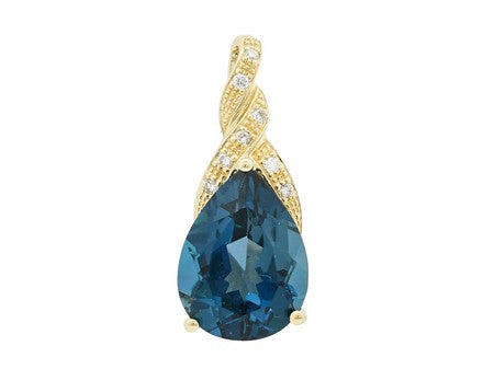 14KY London Blue Topaz Dia Dia-P05981