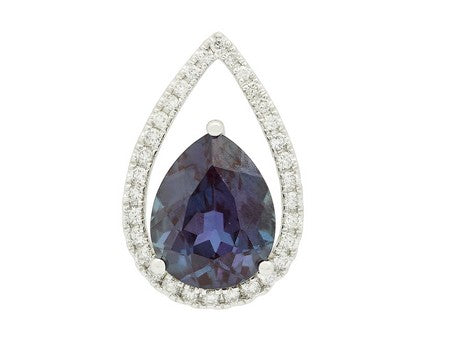 14KY Created Alexandrite Dia Dia-P20771