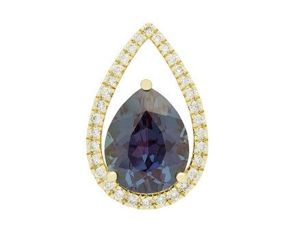 14KY Created Alexandrite Dia Dia-P20771