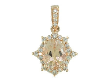 14KY London Blue Topaz Dia Dia-PE3876