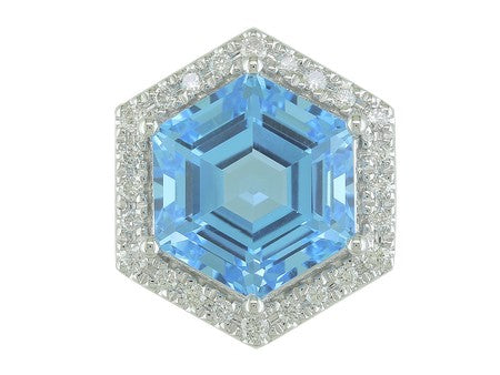 14KY London Blue Topaz Dia Dia-PE3922