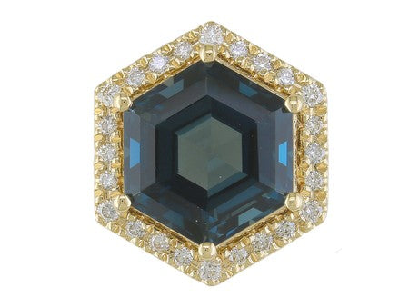 14KY London Blue Topaz Dia Dia-PE3922