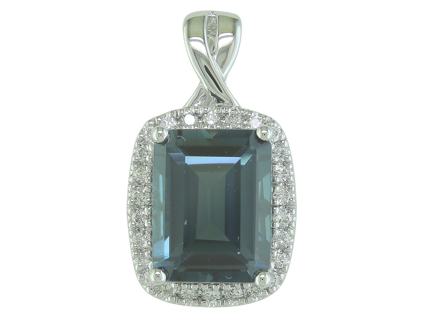 14KW London Blue Topaz Blue Dia White Dia-PE4074