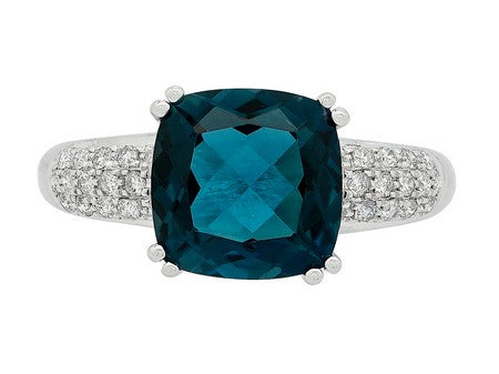 14KW London Blue Topaz Dia Dia-R14943