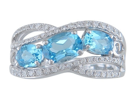 18KW B-Topaz Dia Dia-R30073