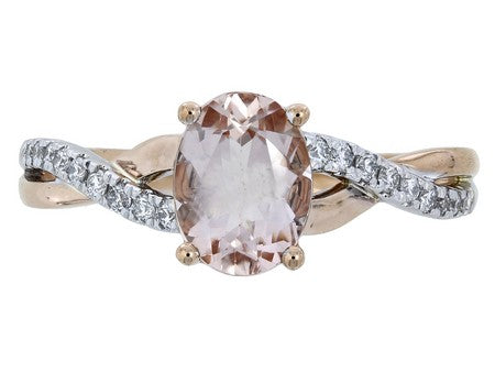 18KTTWP Morganite Dia Dia-R33785