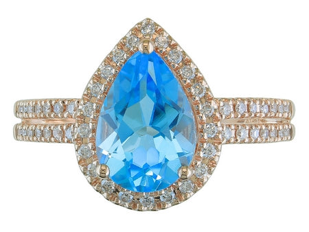 14KP B-Topaz Dia Dia-R34415