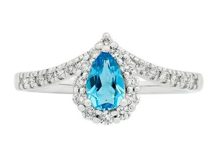 14KY London Blue Topaz Dia Dia-R34814