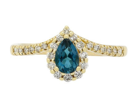 14KY London Blue Topaz Dia Dia-R34814