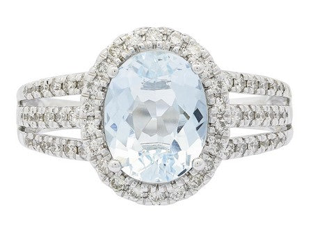 14KW Aquamarine Dia Dia-R34819