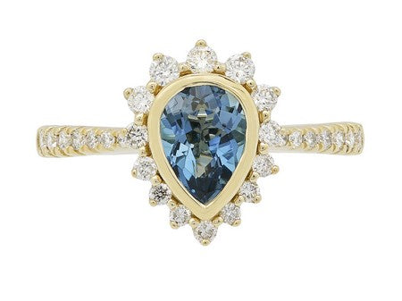 14KY London Blue Topaz Dia Dia-R34820