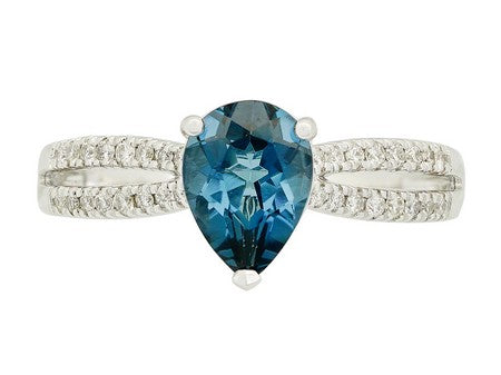 14KP London Blue Topaz Dia Dia-R35350