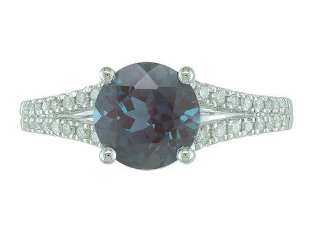 14KY Created Alexandrite Dia Dia-R35352