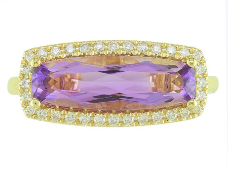 14KW Green Amethyst Dia Dia-R35864