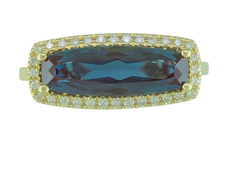 14KW Green Amethyst Dia Dia-R35864