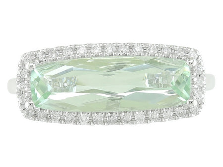 14KW Green Amethyst Dia Dia-R35864