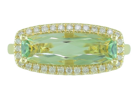 14KW Green Amethyst Dia Dia-R35864