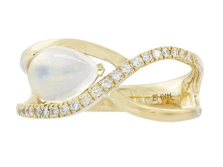 14KY Moon Stone Dia Dia-R35992