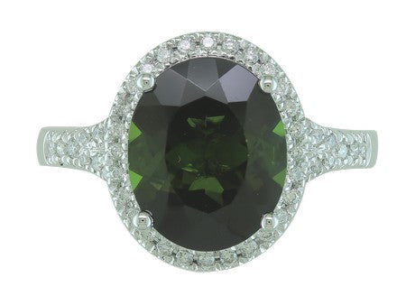 14KW Green Tourmaline Dia Dia-R36186