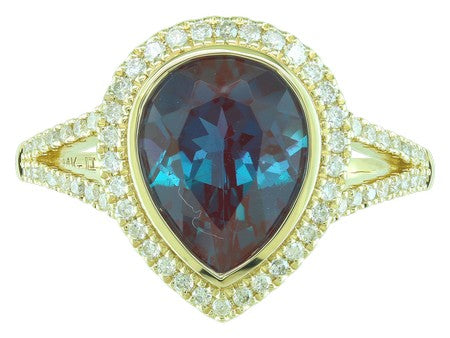 14KY Created Alexandrite Dia Dia-R36843