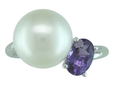 14KW Amethyst South Sea Pearl-RG6120