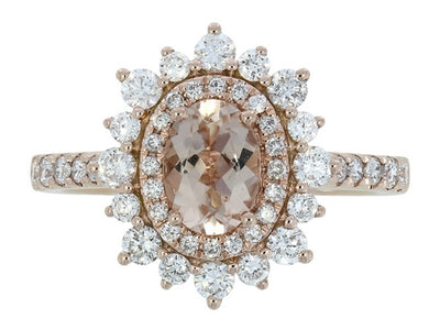 14KP Morganite Dia Dia-S10843