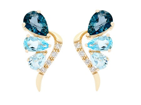 14KW Blue Topaz London Blue Topaz Sky Blue Topaz Dia-E07275