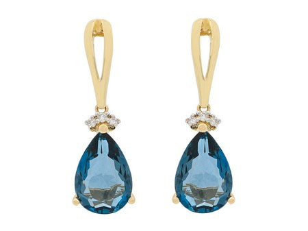 14KY+W London Blue Topaz Dia Dia-E08111