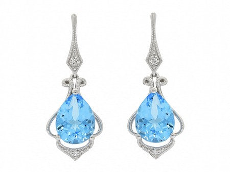14KY London Blue Topaz Dia Dia-E08292