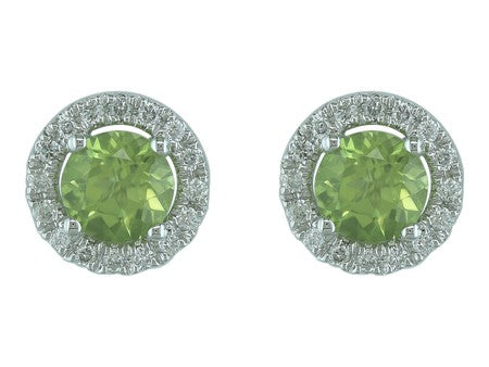 14KY Green Amethyst Dia Dia-E09321