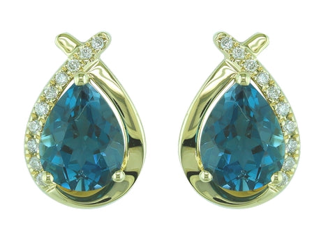 14KW London Blue Topaz Dia Dia-E10145