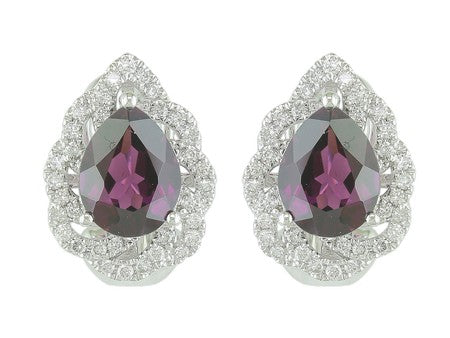 18KW Rhodolite Garnet Dia Dia-E10837