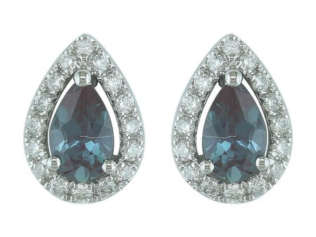 14KW Created Alexandrite Dia Dia-EA0769