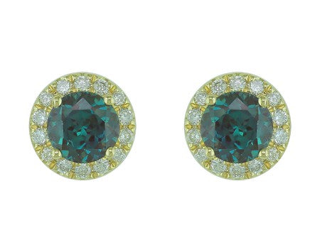 14KW Created Alexandrite Dia Dia-EE0726